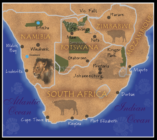 Map of Southern Africa